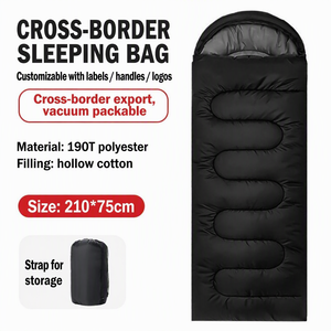 Sac de couchage de camping transfrontalier de type enveloppe ; Rembourrage en polycoton épaissi, portable et facile à ranger ; Toutes saisons, extérieur - Product Image 2