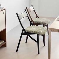 Chaise de salle à manger moderne vintage en bois massif de style japonais, dossier haut de gamme, design créatif pour boire du thé