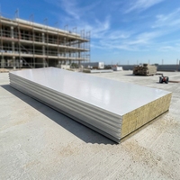 Panneaux de toiture isolés prélaqués ignifuges en EPS avec âme en laine de roche et aluminium pour applications hôtelières