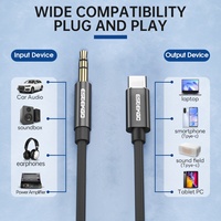Cable de Audio ESEEKGO AX-01 de 6A con Carga Rápida, Trenzado de Nailon, de 4 Pies, Tipo-C a 3.5mm para Computadora y Dispositivos iOS con Empaque Minorista
