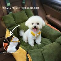Asiento de Coche Portátil para Perros, Cama de Viaje Elevada para Mascotas, Cojín Transportador para Cachorros, Cama Transportadora para Mascotas con Bolsillo de Almacenamiento