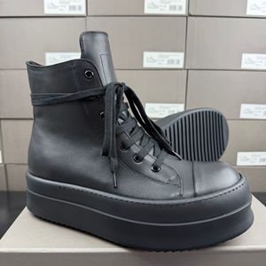 RO Elevated Platform Sports Casual Schoenen Heren/Dames Donkere Stijl Hoge Top Echt Leer Stevige Enkellaarzen Straatsneakers - Product Image 4