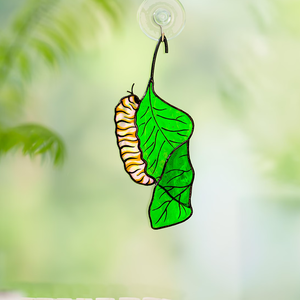 Attrape-soleil en verre teinté personnalisé, <span class=keywords><strong>chenille</strong></span> <span class=keywords><strong>monarque</strong></span>, fait main, cadeau de Noël pour les amateurs de papillons et de la nature, décoration intérieure - Product Image 4