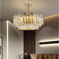 Lustre en cristal LED moderne de luxe pour salon, nouveau modèle 2025, éclairage en cristal rond, simple et moderne, lampe suspendue pour chambre à coucher, salle à manger