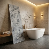 Granit Noir Gris Naturel avec Veines Blanches Beiges, Finition Brossée, Écologique, Moderne, Grandes Dalles et Demi-Dalles, Marque TY, Villa Park Shandong Total