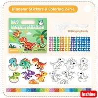 Kit de coloriage et de mosaïque animale 2 en 1 pour enfants, ensemble d'autocollants de mosaïque DIY, jouet éducatif fait main, cadeau pour enfants