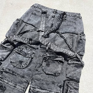 DIZNEW 2025 Men's High Quality Distressed <strong>Jeans</strong> Street Style <strong>Denim</strong> Pants Light Medium Wash Colored Prints Patchwork <strong>Jeans</strong> - Product Image 4