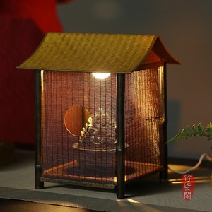 Zhu Qige Handmade Bamboo Lamp E27 <b>Led</b> Tea Room Zen Table Lamp Craft Decor - Product Image 2
