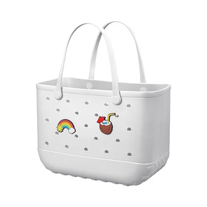 Custom Logo Wholesale New Design Plain <strong>Croc</strong> Bag Waterproof Handbag Tote EVA Beach Bag Large Two <strong>Straps</strong> - Product Image 5
