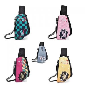 5 Styles nouvelle conception Demon Slayer: <span class=keywords><strong>Kimetsu</strong></span> <span class=keywords><strong>No</strong></span> <span class=keywords><strong>Yaba</strong></span> Anime Cosplay dessin animé taille bandoulière sacs de messager sac à bandoulière unique - Product Image 1