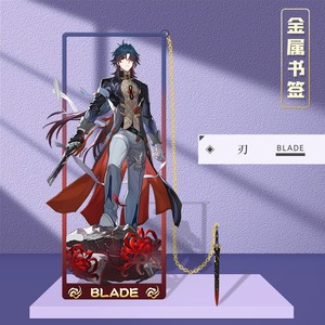 88 styles de marque-pages anime Genshin Arlecchino Furina en métal, marque-pages Honkai Star Rail Blade Aventurine Cosplay en alliage, papeterie - Product Image 1