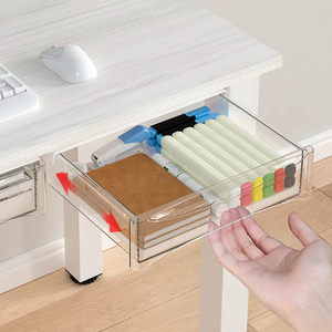 Treo dưới bàn lưu trữ dính attachable dưới bàn lưu trữ ngăn kéo ẩn tự dính Máy tính để bàn tổ chức ngăn kéo - Product Image 5
