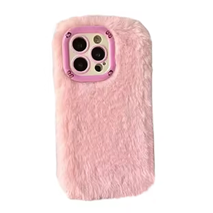 Lujo cálido lindo invierno peludo suave Cove para iPhone Xr X Xs 11 12 13 14 15 16 17 Plus Pro Max caja del teléfono celular - Product Image 1
