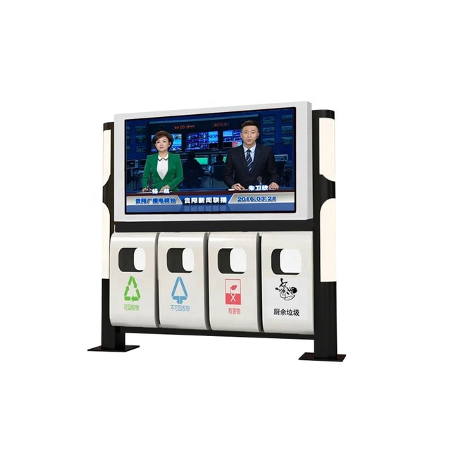 55-Inch Outdoor Android Digital Signage Player LCD Trash Can Advertising Machine with SDK Support for OEM Programs
