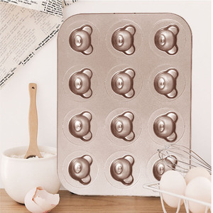 Moule à madeleine en forme d'ours japonais, 12 cavités, forme d'ours 3D, pour la pâtisserie - Product Image 2