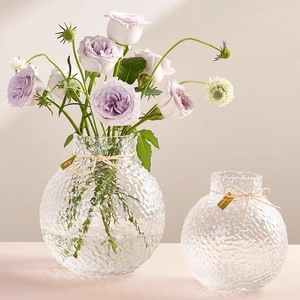 <span class=keywords><strong>Vase</strong></span> de table rond en verre <span class=keywords><strong>transparent</strong></span> haut de gamme moderne Art Déco pour la décoration intérieure – Vente en gros - Product Image 2