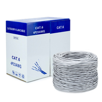 Cable de red UTP CAT5e de alta velocidad LAN 4pr 24awg caja de cable cat5e interior de cobre 1000ft para computadora