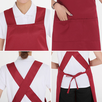 Restaurant 100% Polyester Tablier de bar avec logo personnalisé pour femme Serveuse Uniforme de serveur