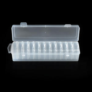 กล่องเก็บของพลาสติกใสชุด 12 ช่องออแกไนเซอร์ตั้งโต๊ะกล่องเครื่องประดับภาชนะสี่เหลี่ยมเล็กฝาปิดโปร่งใส - Product Image 2