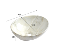 Vente en gros Lavabo de salle de bain personnalisé Ovale blanc Rond Table de culture Céramique Plate-forme Marbre Perle Blanc Lavabo Matériau