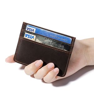 Cartera Inteligente de Cuero Genuino al por Mayor, Mini Tarjetero para Hombre con Logotipo Personalizado - Product Image 2