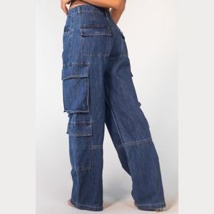Jean cargo taille basse personnalisé avec logo, coupe décontractée, style vintage, baggy, pour femme – Meilleures ventes - Product Image 4