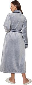 Spedizione Gratuita: Vestaglia Kimono Lunga in <span class=keywords><strong>Pile</strong></span> per <span class=keywords><strong>Donna</strong></span> <span class=keywords><strong>con</strong></span> Tasche e <span class=keywords><strong>Bottoni</strong></span>, Camicia da Notte Personalizzata - Product Image 2