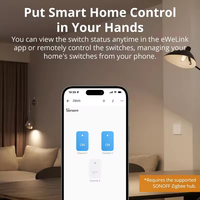 Interruptor de Pared Inteligente Zigbee SONOFF ZBM5 80/86 de 1/2/3 Botones, Compatible con Cable Neutro y Sin Cable Neutro, Modo de Relé Desconectable, Funciona con Home Assistant