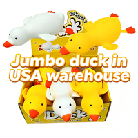 Canard géant sensoriel anti-stress en caoutchouc jaune de 36 cm (14 pouces) – Jouet Squishy Jumbo Canard Géant de 36 cm – Entrepôt USA