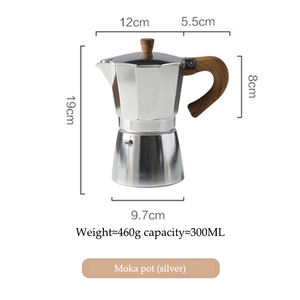 Cafetière italienne classique octogonale Lansidel, cafetière en métal - Product Image 6