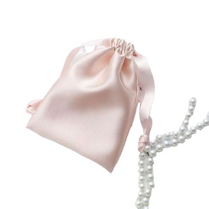 Custom Printed Small Silk Drawstring Bags <b>Satin</b> Bags for Hair Extensions Hair Bags - Product Image 1