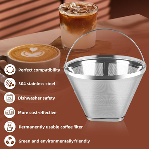 Cuisinart Maker Coffee Bar Brewer Compatible Cone Shape Réutilisable <span class=keywords><strong>Filtre</strong></span> à café en acier inoxydable <span class=keywords><strong>Filtre</strong></span> à tasse <span class=keywords><strong>permanent</strong></span> - Product Image 3