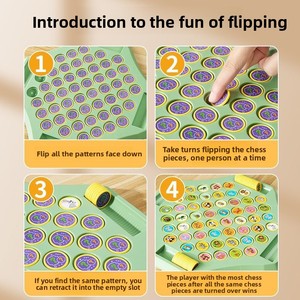 Jeu d'échecs double à retourner pour enfants, jouet éducatif transfrontalier avec pièces en plastique pour l'observation et l'entraînement de la concentration - Product Image 3