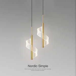 Iron Long Adjustable Height LED Eye Caring Luxury Nordic Style Postmodern Creative Minimalist Bedroom Pendant <b>Light</b> <b>Chandelier</b> - Product Image 4