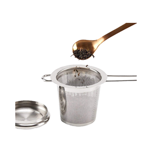High-Grade Stainless Steel <b>Tea</b> <b>Infuser</b> with Portable Metal Top and Handle Separator Kitchen and Home Use Mesh Design - Product Image 4