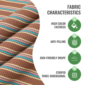 Tela de punto acanalado teñida con hilo de rayón y spandex para puños, elástica, suave y cómoda, para accesorios de ropa. - Product Image 2