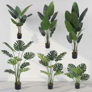 ต้นไม้ประดิษฐ์ ต้นกล้วยปลอม ต้นปาล์มปลอม ขนาด 4 ฟุต 5 ฟุต 6 ฟุต สำหรับตกแต่งภายในและภายนอกอาคาร เหมาะสำหรับการเดินทาง - Product Image 2