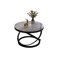 Table basse moderne minimaliste en acier et ardoise, nouveau modèle tendance pour la maison, table d'appoint pour canapé de salon, petit appartement, balcon