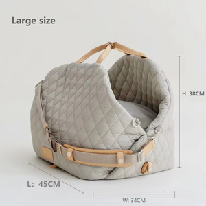 Sac de transport pour animaux de compagnie en nylon moderne, luxueux, imperméable et écologique, avec fermeture éclair, et sac fourre-tout détachable pour une utilisation double en <span class=keywords><strong>voiture</strong></span>, pour chiens et chats - Product Image 4