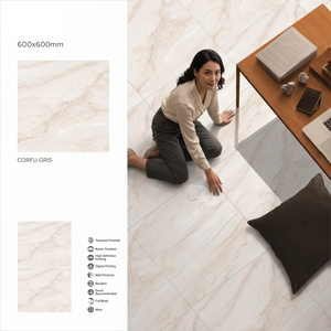 Cloudy Onyx Grey 600x600mm Polished Vitrified Tiles Stone Design For Modern Interior <b>Flooring</b> Porcelain Tile - Product Image 2