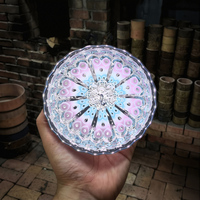 Ensemble de tasses à thé en céramique de luxe classique en gros, motif de fleur de lotus à trous dorés, en grès chinois, réutilisable, écologique, portable