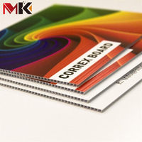 Feuilles de plastique ondulé en coroplast de couleur personnalisée, légères, de 3 mm à 4 mm d'épaisseur, imperméables, en PP, impression sérigraphique