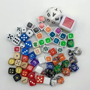 Набор кубиков Polyhedral D20 D6 для ролевых игр, настольные мини-кости из акрила различных цветов, набор объемных костей