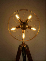 64 \ "Moderne Antique Trépied Ventilateur Lumière Lampadaire Électrique En Métal Maison Décoratif En Plein Air Garage Fonction De Refroidissement-Fabricant
