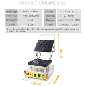 Máquina para Hacer Mini Tartaletas de 30 Cavidades, Máquina Formadora de Tartaletas de Huevo, Repostería de Tartaletas de Huevo, Estándar Alemán - Product Image 6