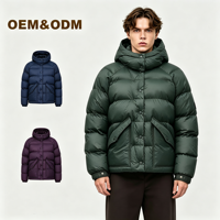 Veste utilitaire pour homme avec logo personnalisé JF1919, veste rembourrée à capuche, poche à rabat à pression, veste cargo coupe-vent