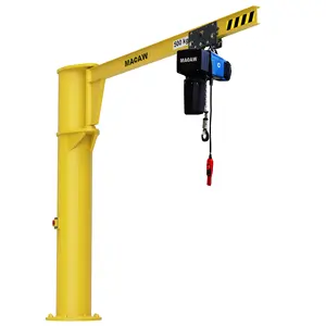 High Quality 500kg 2000kg 2500kg Column Portable Workshop Floor Cantilever Arm Jib Crane With Electric Hoist