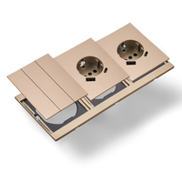 Interruptores y Enchufes de Pared WESA Ultrafinos con Botón Pulsador EU de 1/2/3 Vías con Enchufe USB Tipo C, Combinación Libre, Diseño Moderno de Lujo
