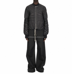 Giacca <span class=keywords><strong>Bomber</strong></span> Leggera FW24 Nera con Logo di Lusso Unisex, Giacca Imbottita da Uomo, Giacca da Camionista, Giacca da Volo Megapenta - Product Image 3