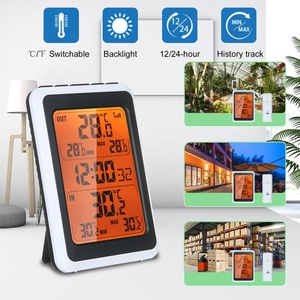 Termómetro Inalámbrico de Plástico para Escritorio, Pared o Exterior, Reloj LCD, Funciona con Baterí<span class=keywords><strong>a</strong></span>, Registros Máximos/Minimos, Estación Meteorológica para Interiores/Exteriores - Product Image 4